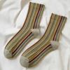 5 Pair Retro Harajuku Socks Korean Style Mid-calf Socks Fashion Striped Socks  for Women