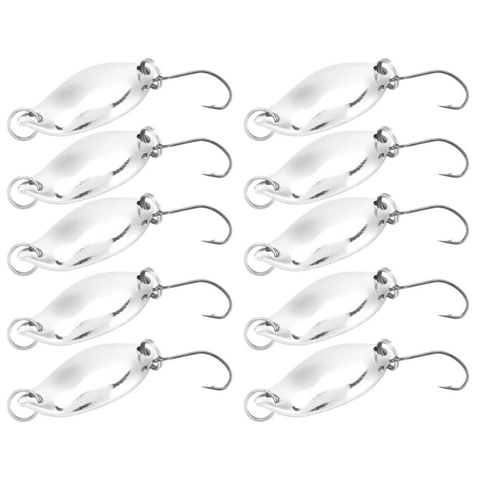 

10pcs lot Fishing Lures Wobbler Baits SpoOn style Artificial Metal Baits Hook (Gold, 2.5g) 2.5g серебряный