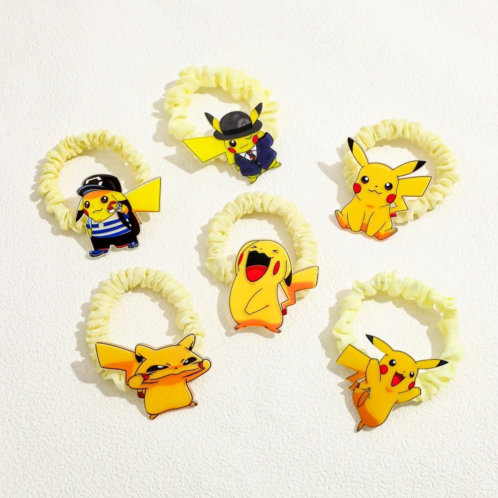 5PCS Cute Pikachu hair ties, multi-functional hair accessories