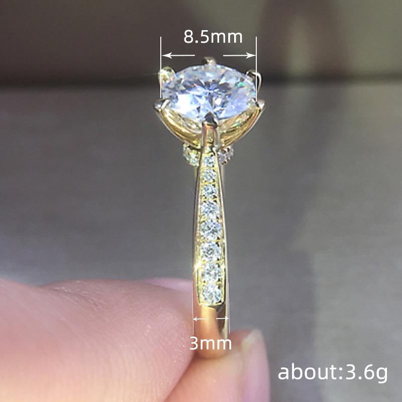 Lindon Classic Copper Alloy Zircon Ring Ladies Jewelry Wedding Promise Party Gift