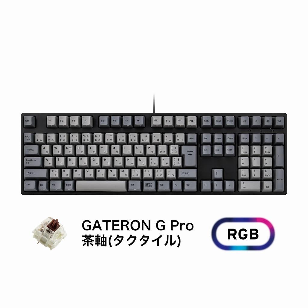 IKBC CD108 RGB Mechanische Tastatur in voller Größe Japanisches Layout 112 Tasten GATERON G PRO Braune Achse Taktil mit Windows RGB [USB-C-Verbindung/Kompatibel]