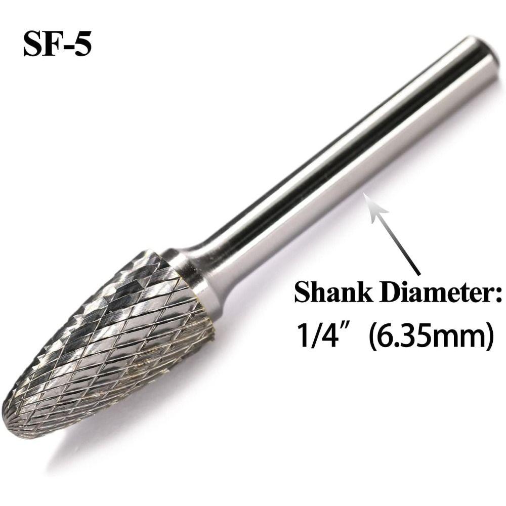 SF-5 Carbide Burr 1/2'' Cutter Die Grinder Metal Carving Rotary File  Engraving