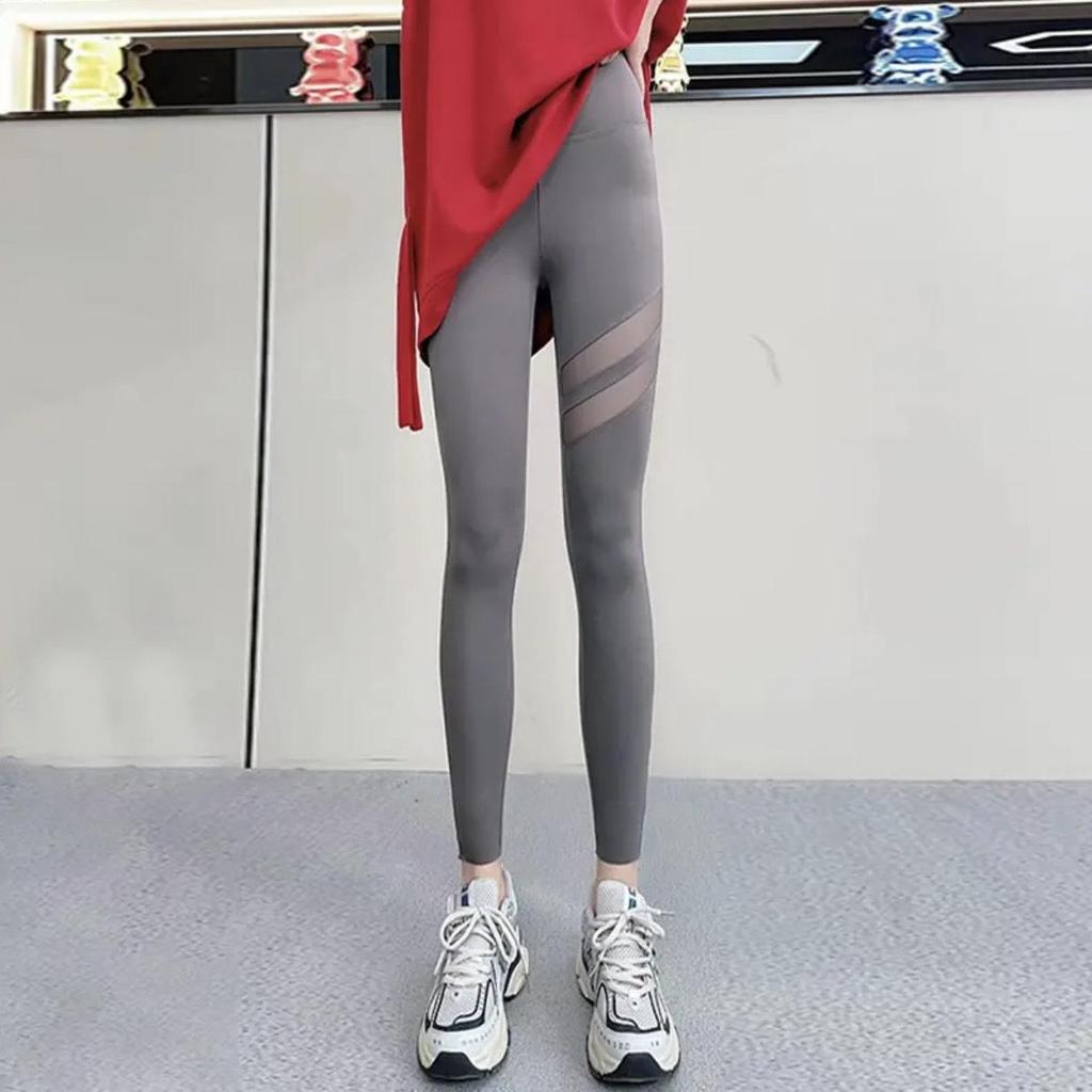 Women's High Waist Mesh Pocket Yoga Leggings - Summer, Spring, and Autumn Tummy Control and Hip-Lifting Pants