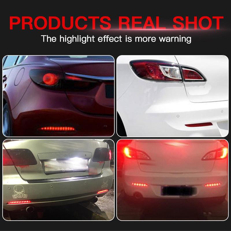 2PCS LED Rear Bumper Reflector Brake Lights Canbus For Mazda 6 2003-2008 Red/Smoked Lens Tail Stop Warning Lamps Car Accessories