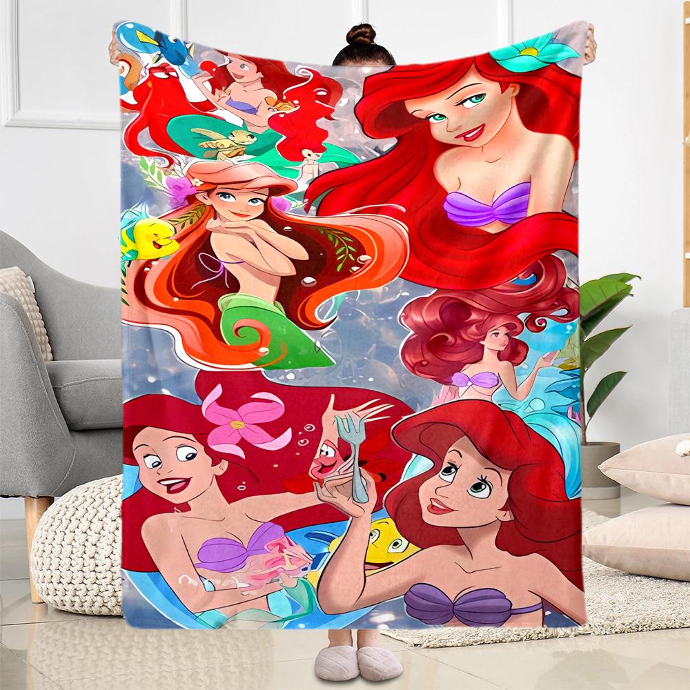Underwater Mermaid Adventure Flannel Blanket-Soft and Suitable for Sofas,Beds,Offices,Travel,All Seasons,Great Gift for Holidays and Birthdays.