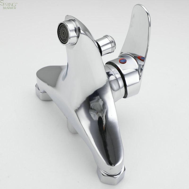 Modern Wall Bathtubs Tap Sets  Single Handle Bidet Shower Mixer S13 Tubs Faucet Chrome  Bath Shower Faucets