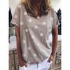 and America Cross Border Export Fashion Summer Women's Casual Short Sleeve T-Shirt Loose Polka Dot Plus Size Plus Size Ladies Half Sleeve Top T-shirt