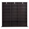 Media Storage Cabinet, 8-Tier DVD Shelf Organizer, 142 X 22 X 130 Cm Multimedia Storage Organizer for CDs, DVDs, Books & Games, CD Shelf for Living