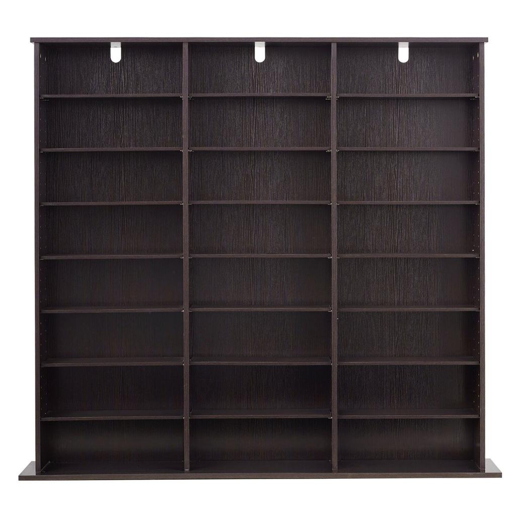 Media Storage Cabinet, 8-Tier DVD Shelf Organizer, 142 X 22 X 130 Cm Multimedia Storage Organizer for CDs, DVDs, Books & Games, CD Shelf for Living