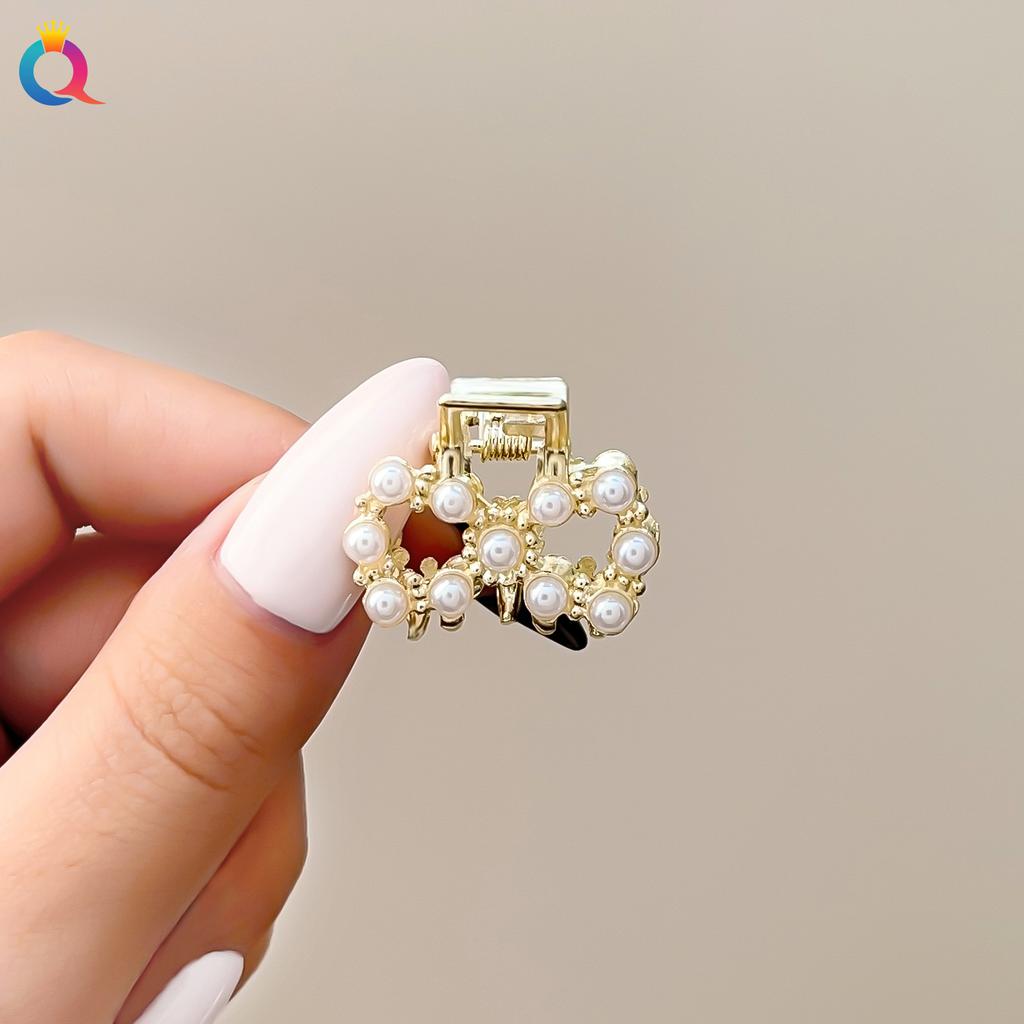 Pearl Rhinaute Small Hair Clip Female Net Celebrity Delicate High Ponytail Clip Korean Advanced Side Broken Hair Clip Headwear