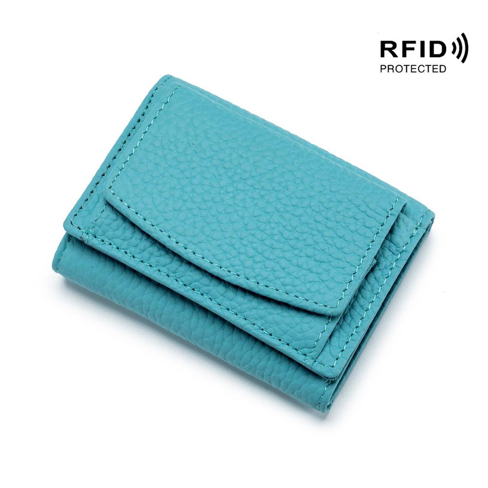 RFID Blocking Japanese Cowhide Women's Ultra-Thin Mini Wallet