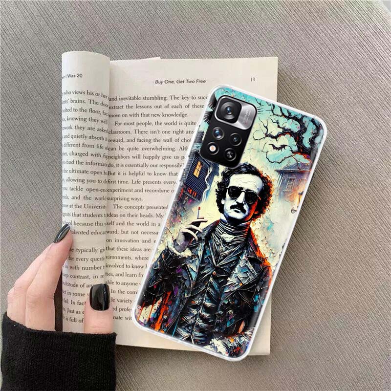 Edgar Allan Poe Phone Case For Redmi Note 13 12 Pro Plus 14 15 Pro 5G 11 11T 11E 11S 10 Pro 10S 9 9S Cover Cell Clear TPU Capa C