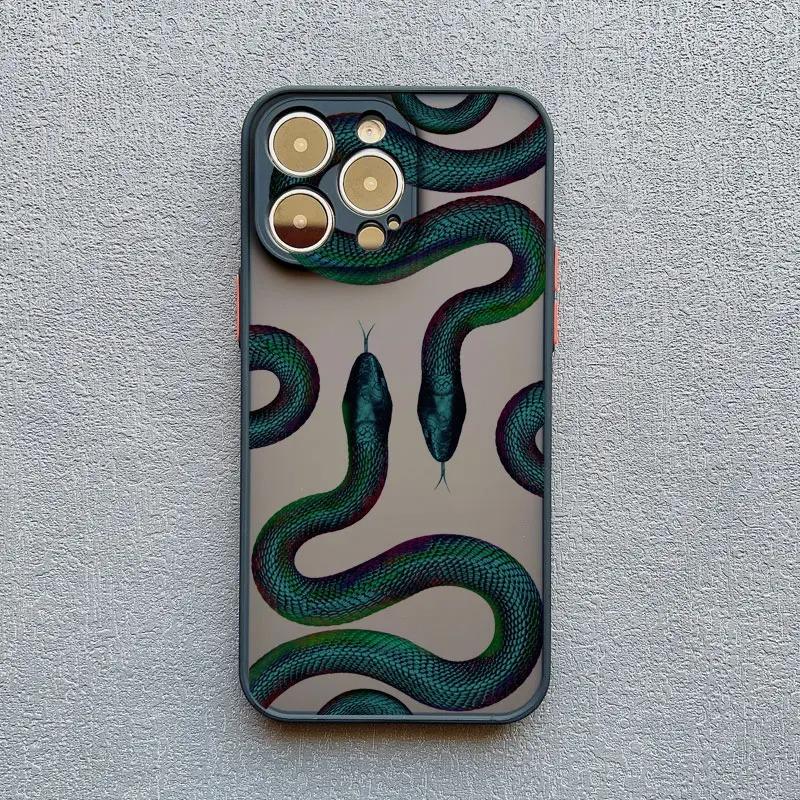 Luxurious Black Gold Snake Phone Case For iPhone 16 15 14 13 12 11 Pro Max XS SE 7 8 Plus Unique Dragon Shockproof Back Cover