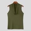 INCERUN Men Summer Low-Cut Swing Collar Sleeveless Thin Casual Tank Tops