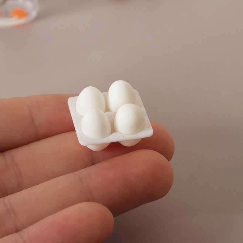 1:12 Dollhouse Mini Egg Frying Pan Kitchenware Model Dollhouse Kitchen Scene Accessories Children Pretend Play Toys Kit