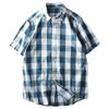Export Tail Order Cattle Goods Export Half Sleeve Plaid Shirt
