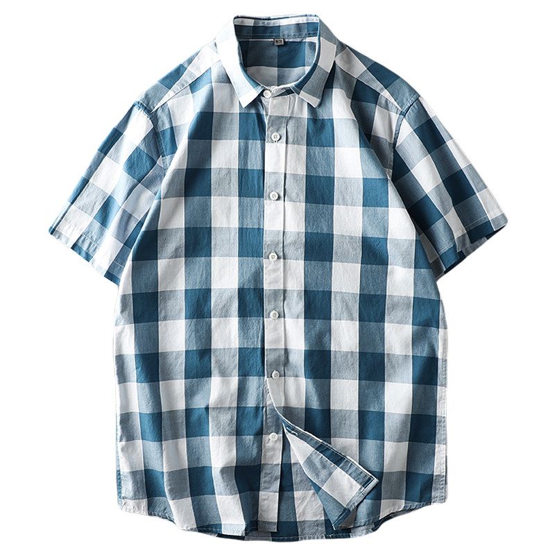 Export Tail Order Cattle Goods Export Half Sleeve Plaid Shirt