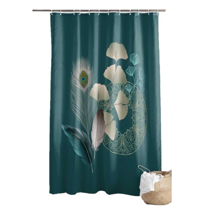 Rideau de douche Paon Ginko-blue