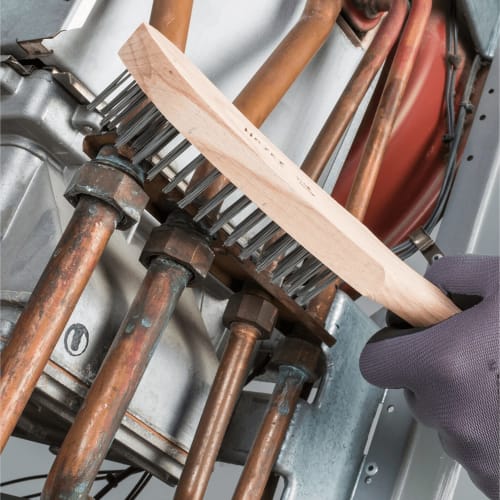 HAZET Wire Brush, 25mm Tall, 4 Rows of Highly Resistant Wire Brushes, Loosens and Removes Stubborn Dirt, and Removes Rust from Automotive and Metal Pa