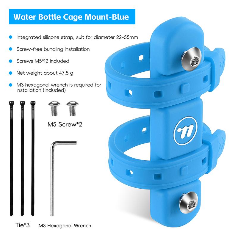 WEST BIKING Bicycle Water Bottle Holder Silicone Non-slip Straps Set MTB Road Bike Bottle Stand With Adaptor Cycling Accessories Cup Holders 5