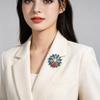 Crystal Sunflower Brooches For Women Unisex Lovely Ladybug And Flower Office Party Brooch Pin Gifts