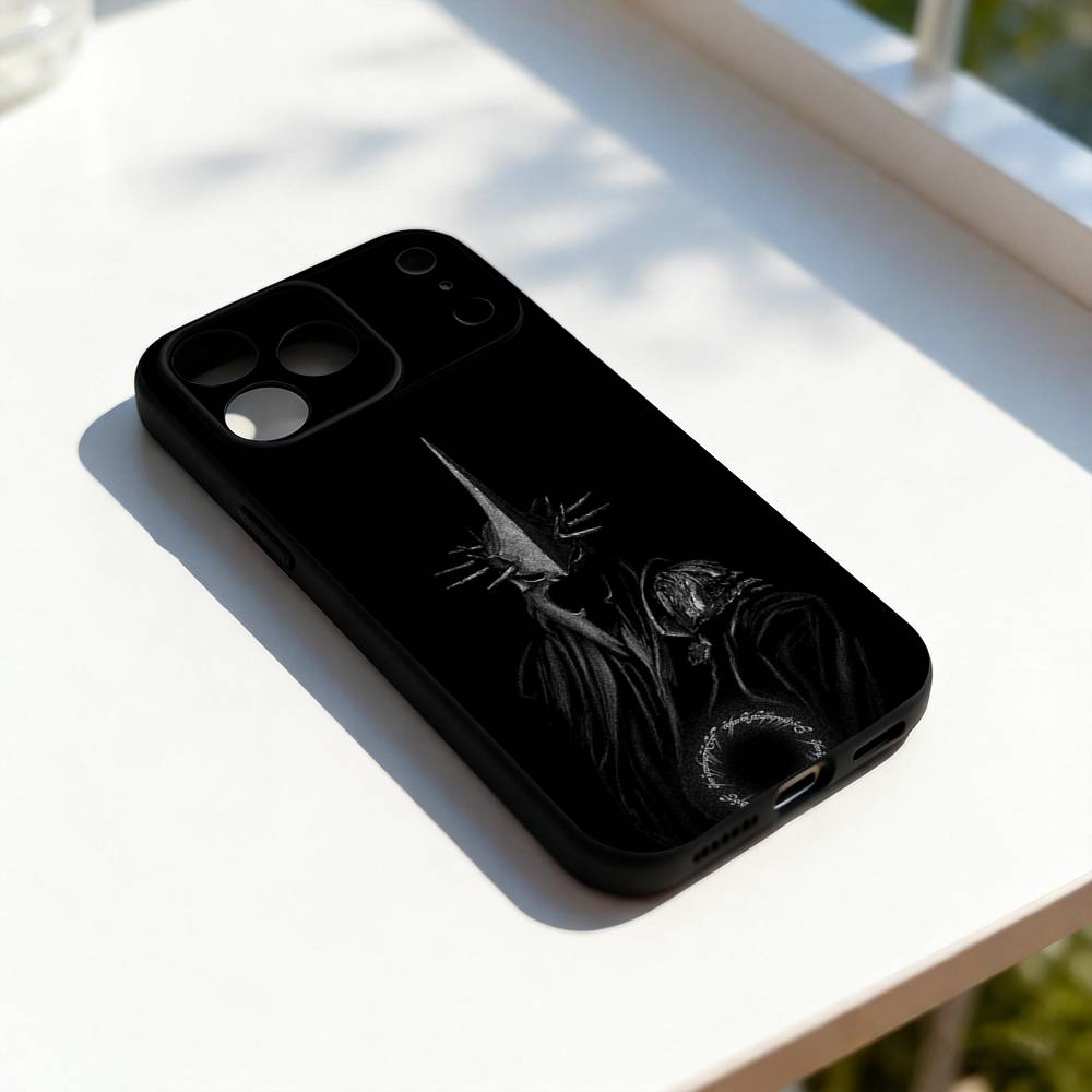 Map The L-Lord of the Rings For iPhone 17,16,15,14,13,12,11,Pro,Max,Plus,E,SE4,Air,Mini Black Soft Cover Phone Case
