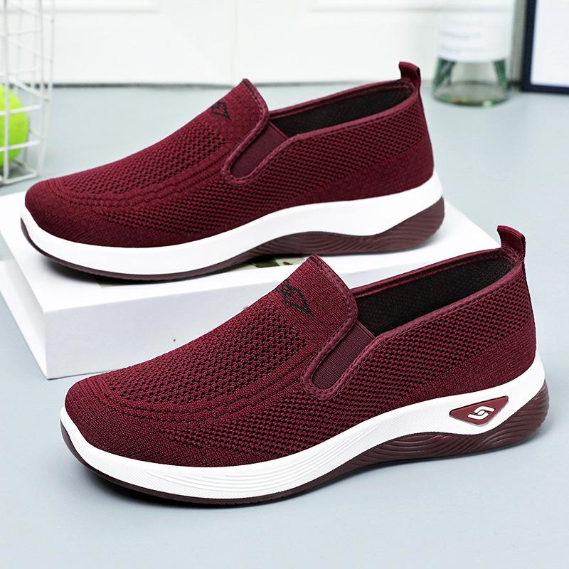 Women's Shoes Single Shoes Breathable Casual Shoes One-foot Shoes for Middle-aged and Elderly People Cloth Shoes