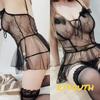 Sexy Lingerie Large Size High Leg Babydoll Leotard Sheer Chest Open Cosplay Erotic Extreme Perforated Adult Women Pervert Erotic Underwear Black Sizes