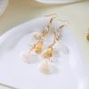 Bohemia Long Cowrie Shell Drop Earrings for Women Exquisite Seashell Linear Dangle Earrings Summer Beach Vacation Jewelry Gift