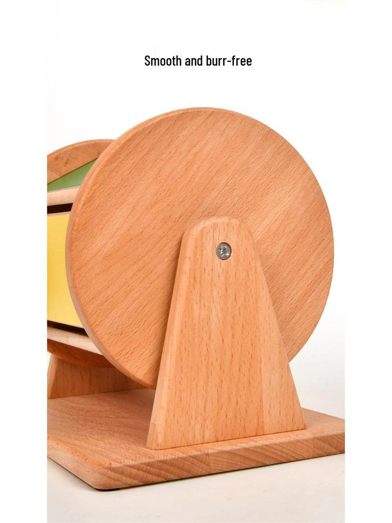 Beech Wood Rainbow Drum: Montessori Color Recognition Toy for Infants & Toddlers (0-3 Years).
