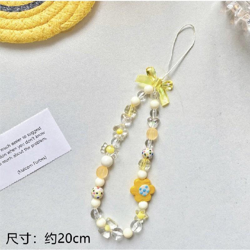 

New Bead Bracelet DIY Phone Case Beauty Accessory Small Flower Short Hand Rope Hanging Women s