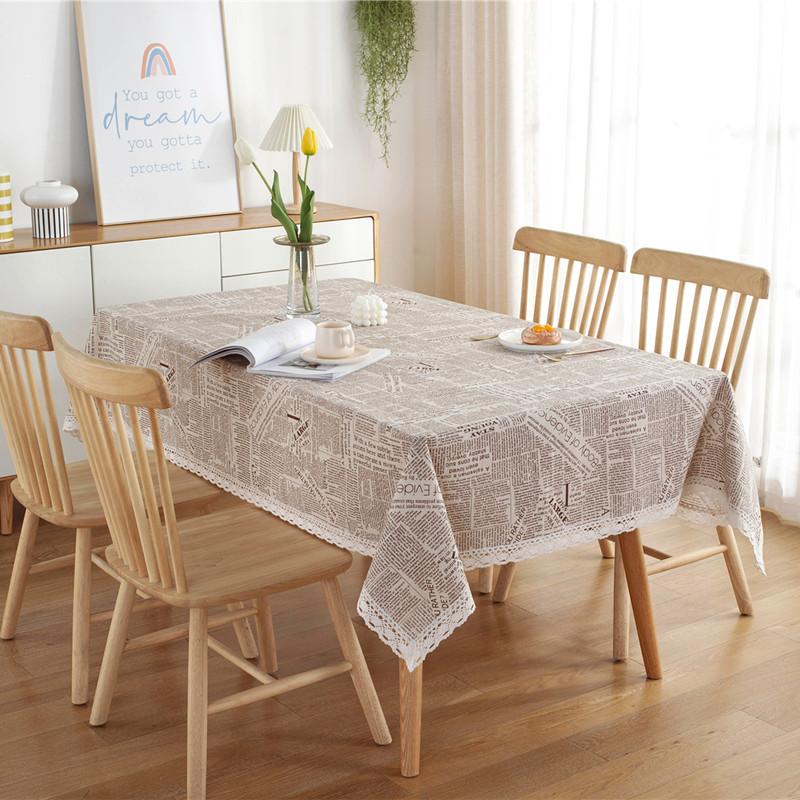 Polyester Cotton Map English Newspaper Lace Tablecloth Coffee Table Tablecloth Table Cloth Cover Towel
