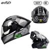 Cross-border DOT Certified Peel-off Helmet, Double Lens Full Helmet, Four-season Unisex Motorcycle Helmet [Bluetooth]