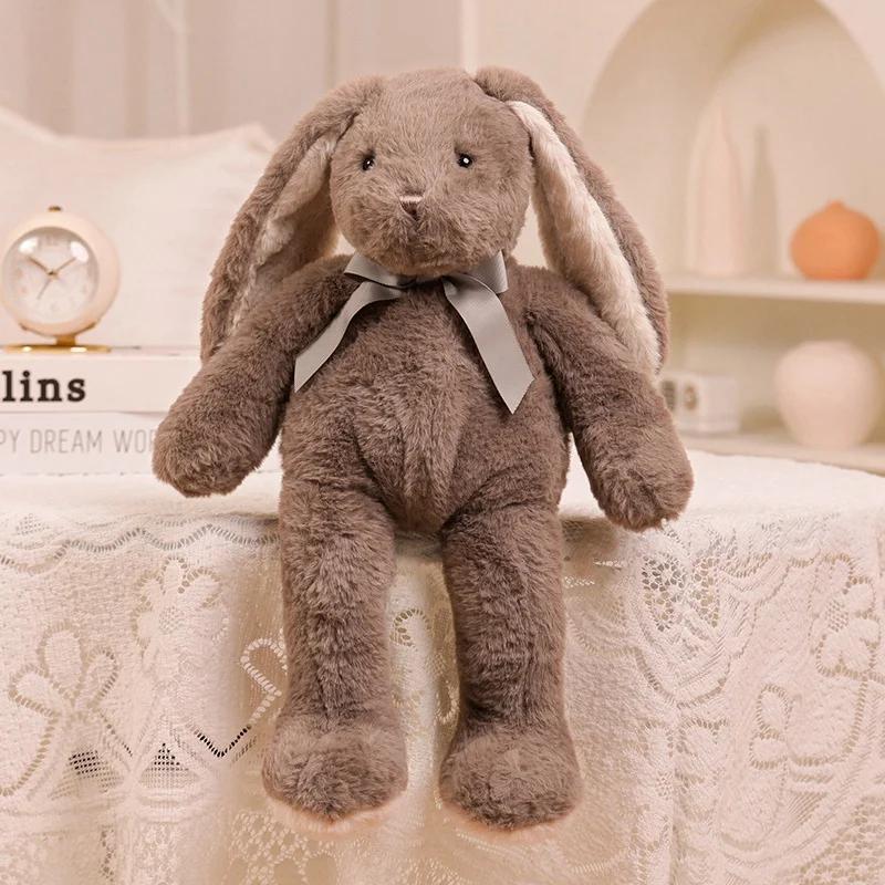 Easter Rabbit Plush Toys Soft Bunny Stuffed Animal Rabbit with Long Ear for Children Accompany Doll Birthday Gift Photo Props