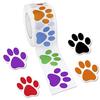 Colorful Pet Paw Print Stickers - Self-Adhesive Labels for Kids