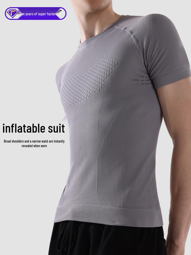 Men's Quick-Drying Seamless Compression T-Shirt - Ideal for Yoga, Cycling & Fitness
