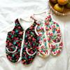 Floral Print Fleece Two-Legged Pet Costume Coat for Small Medium Dog Thick Warm Vest Chihuahua Yorkshire Clothes