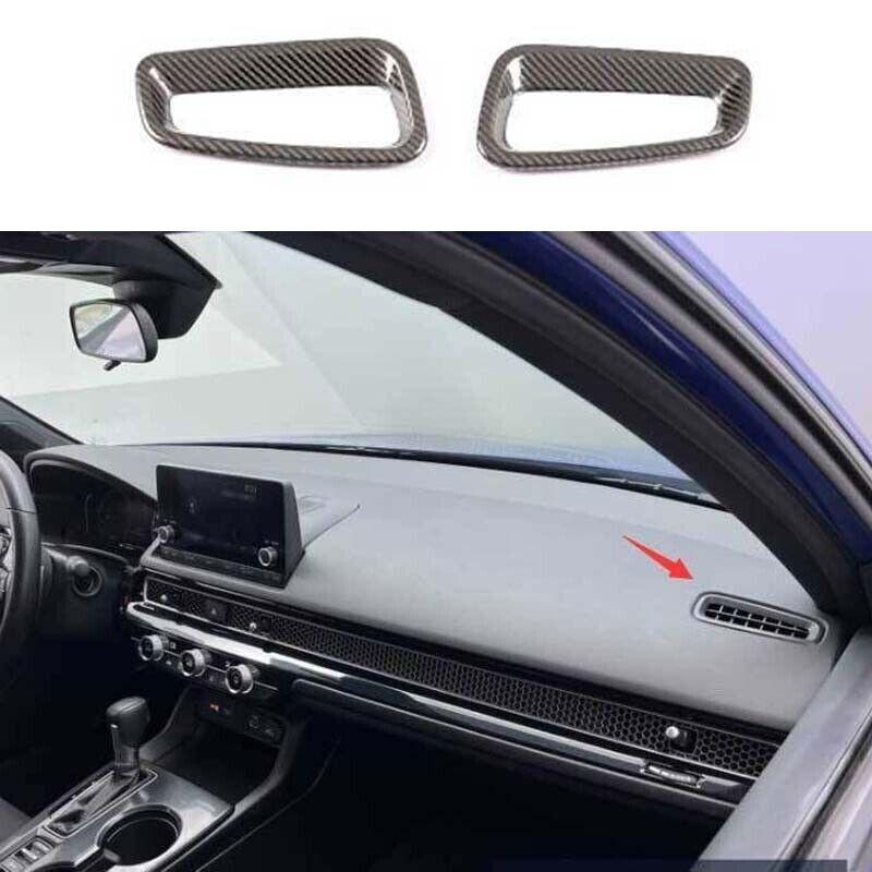 -23 For Honda Civic Dashboard Upper Air Outlet Vent Trim Steel Carbon Fiber