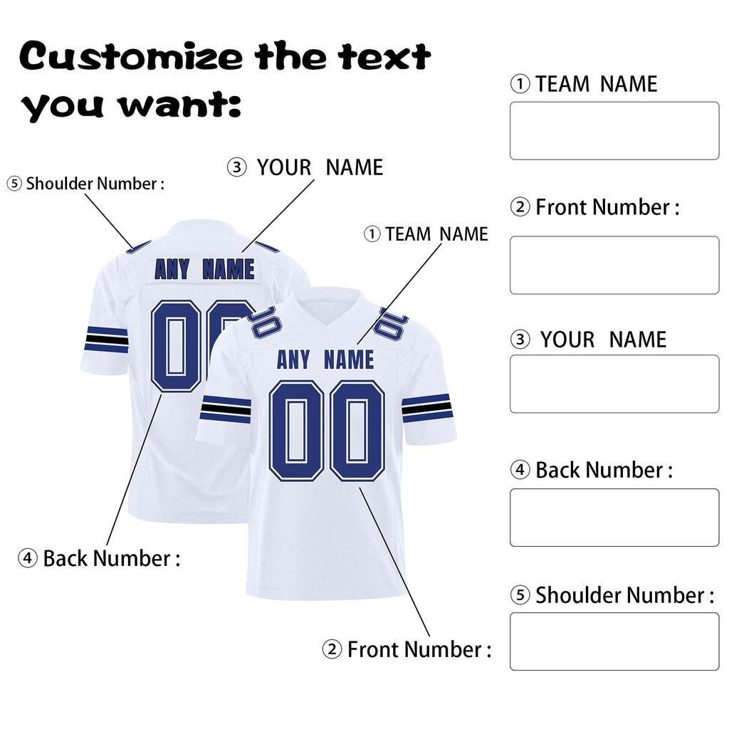 Custom Football Jerseys Personalized Printed Team Name & Number Sports Uniform For Men Women Youth