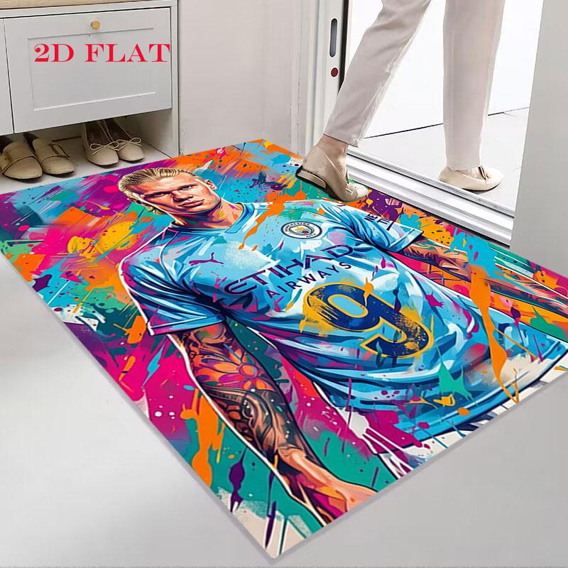 Haaland poster Carpet Rug for Living Room Bedroom Home Sofa Decoration,Kids play Nonslip Floor Mat