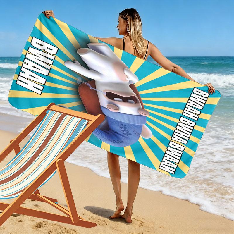 Rabbids Invasion Spark Print Beach Towel, Large Soft Quick Dry Towel for Beach Camping Swimming