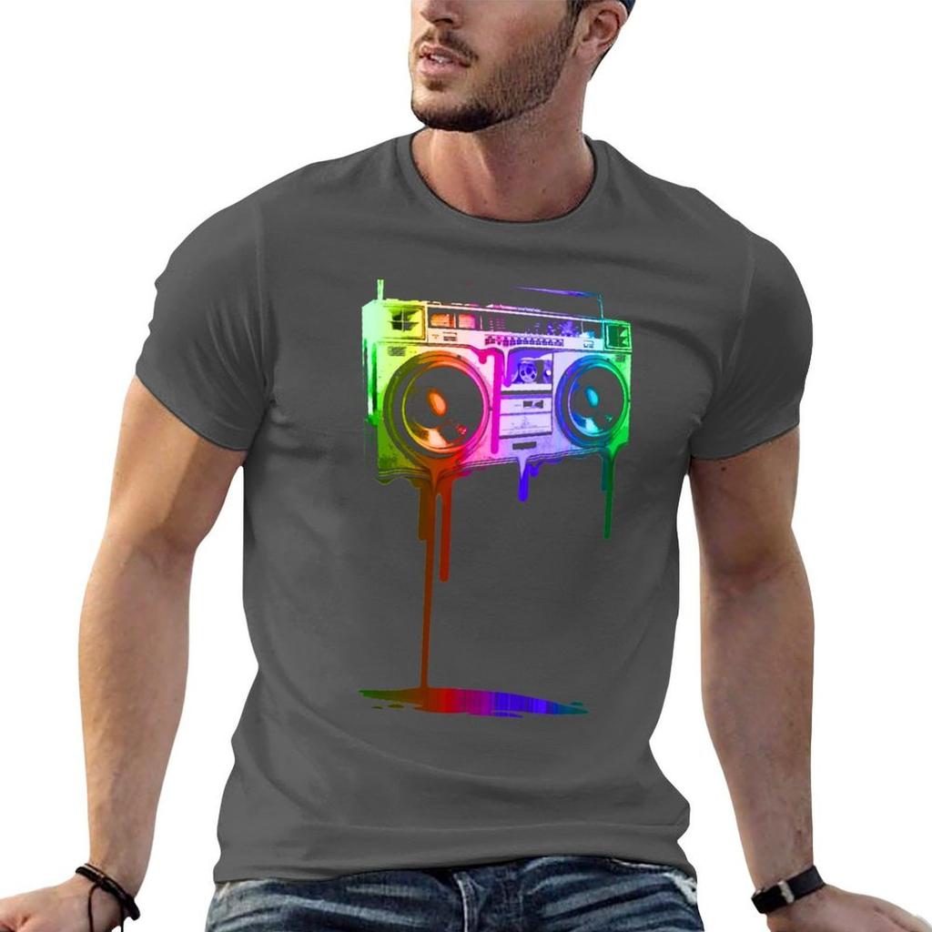 Melting Boombox (Digital Rainbow Color) Tshirt Antipilling Casual Tshirt