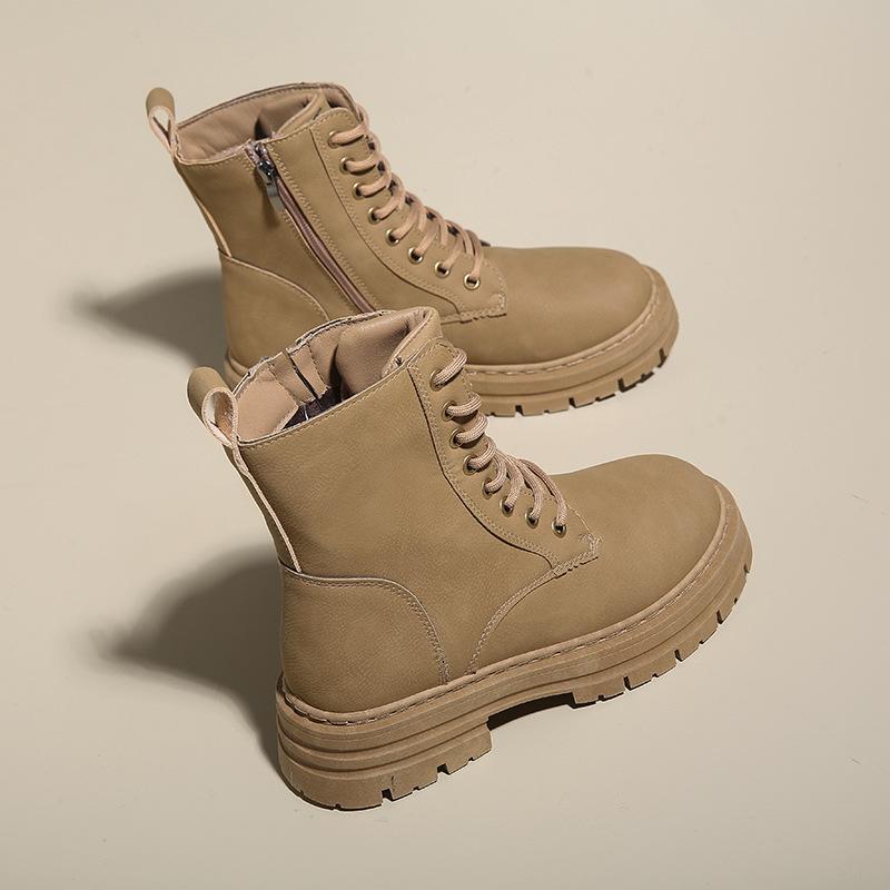 

ins tide Martin boots women s 2025 spring new British platform student short boots versatile locomotive rhubarb boots D09-1 40