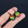 Ammolite Earrings Gemstone Jewelry, Copper Electroformed Handmade Earrings, Latest Design Jewelry