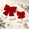 Velvet Red Christmas Bow Tree Ornament for Festive Decor