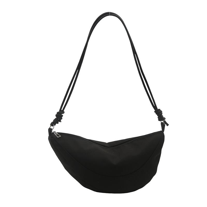 

Контрастный цвет ткани Оксфорд 2024 повседневный новый тренд контрастный цвет легкий и простой одно плечо через плечо сумка-пельмень подмышкой женская чёрный