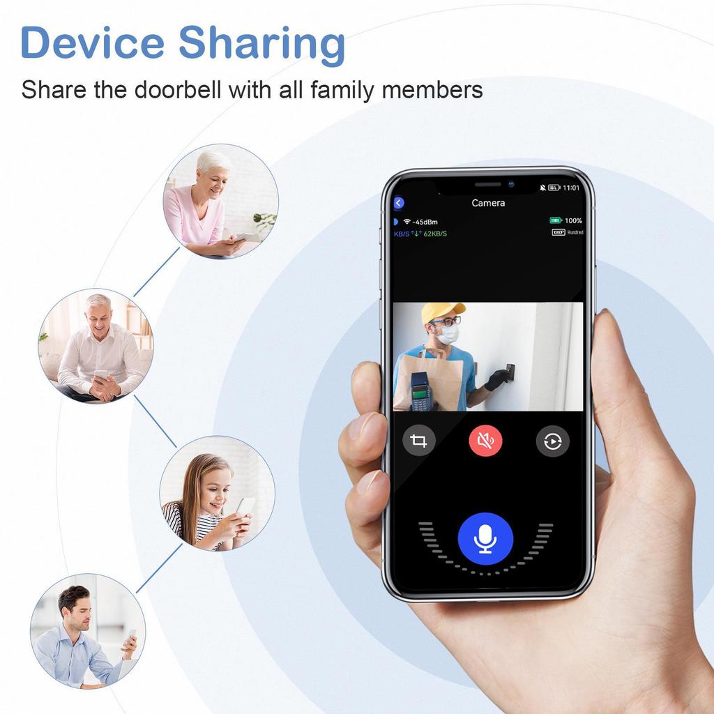 Smart Wireless Video Doorbell Z20 with Two-Way Intercom