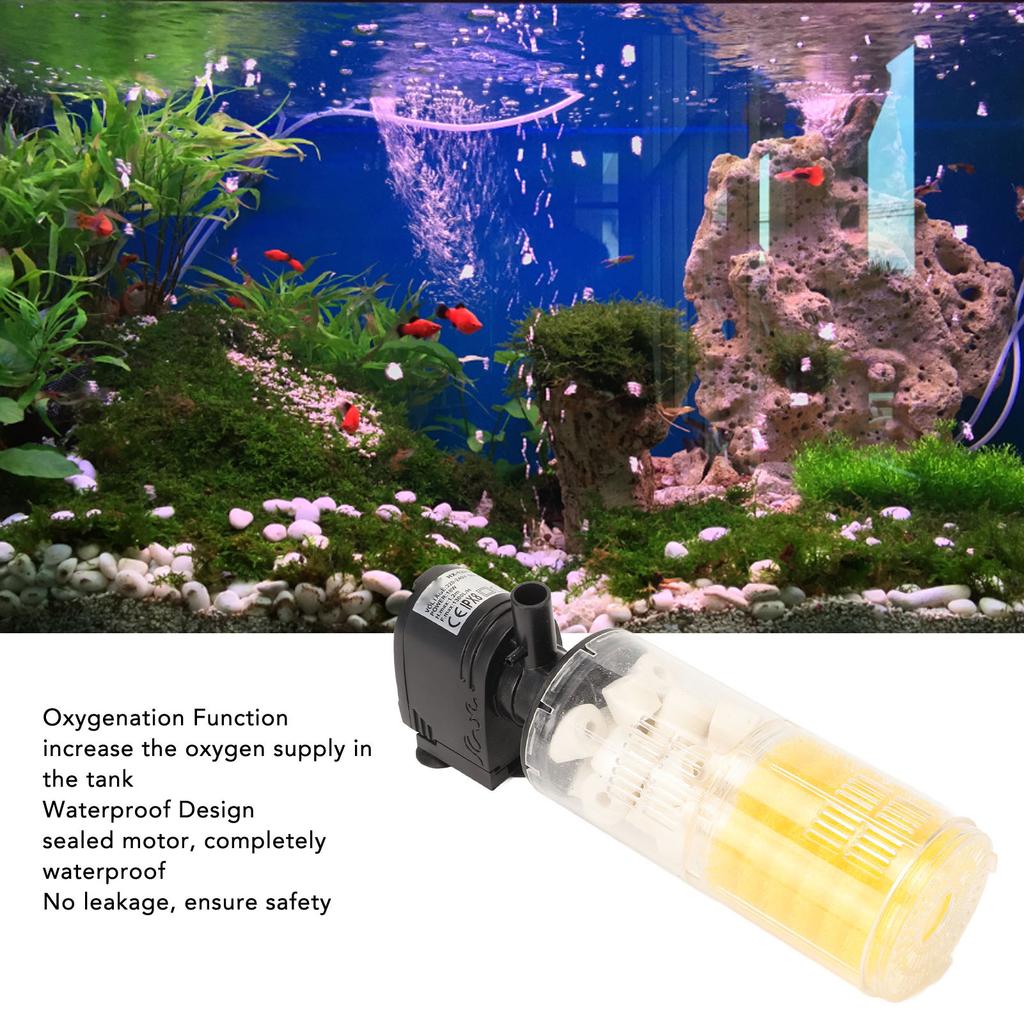 Aquarium Filters Water Circulation Oxygenation 3 in 1 Waterproof Internal Fish Filter with Suction Cups