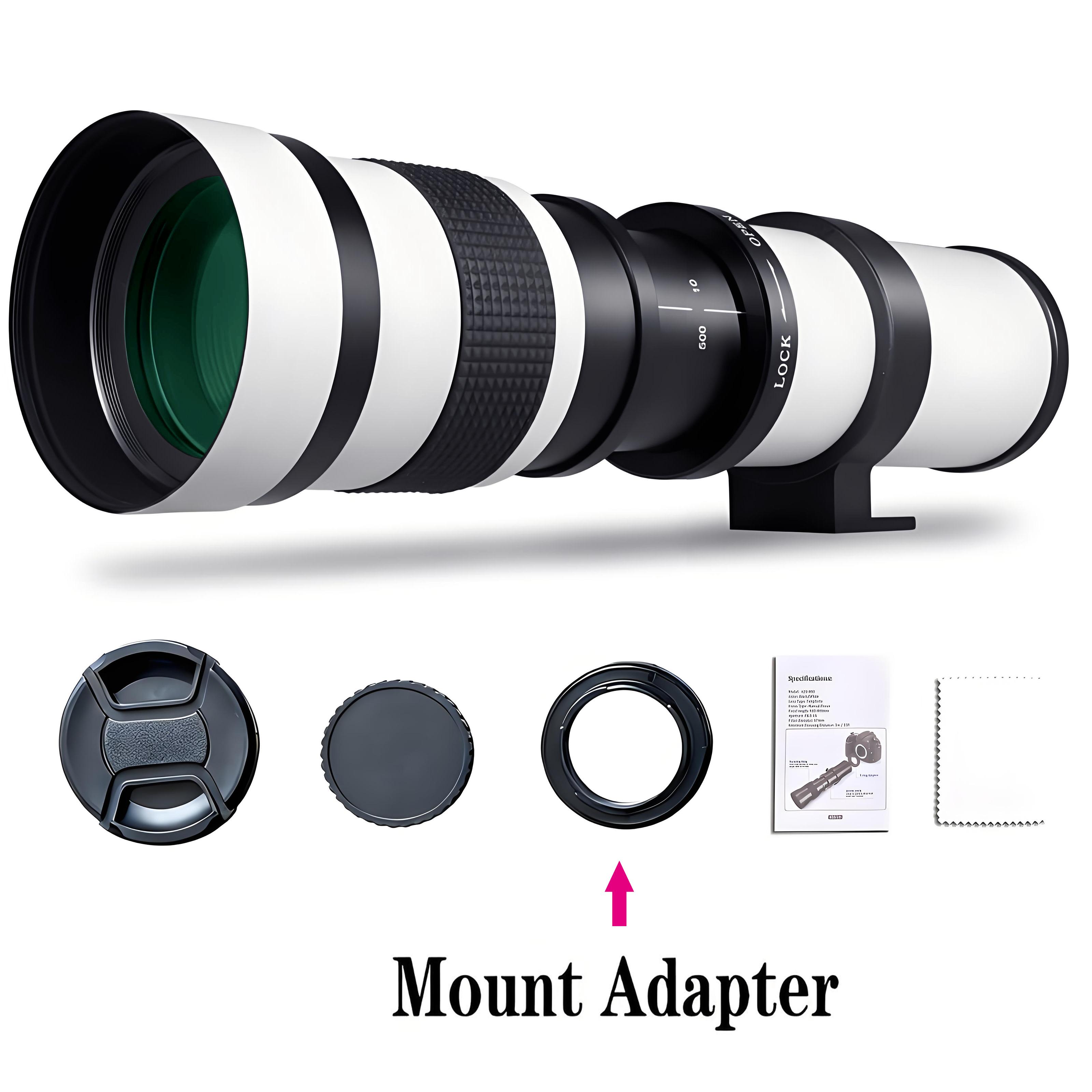 Super Telephoto Lens for Canon/Nikon/Sony - 420-800mm F/8.3-16 Long Focus Lens (Manual Zoom) for Manual Focus Dslr Cameras Lens Canon EF (EOS) белый