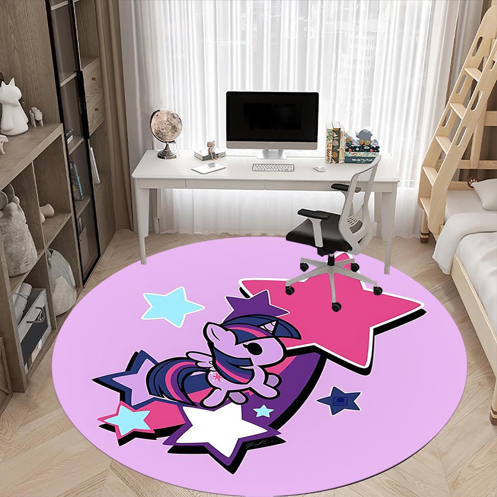 1 pièce Tapis Rond de Bureau My Little Pony, Sous les Chaises de Bureau Chambre à Coucher Salon Décoration de la Maison  a1022191